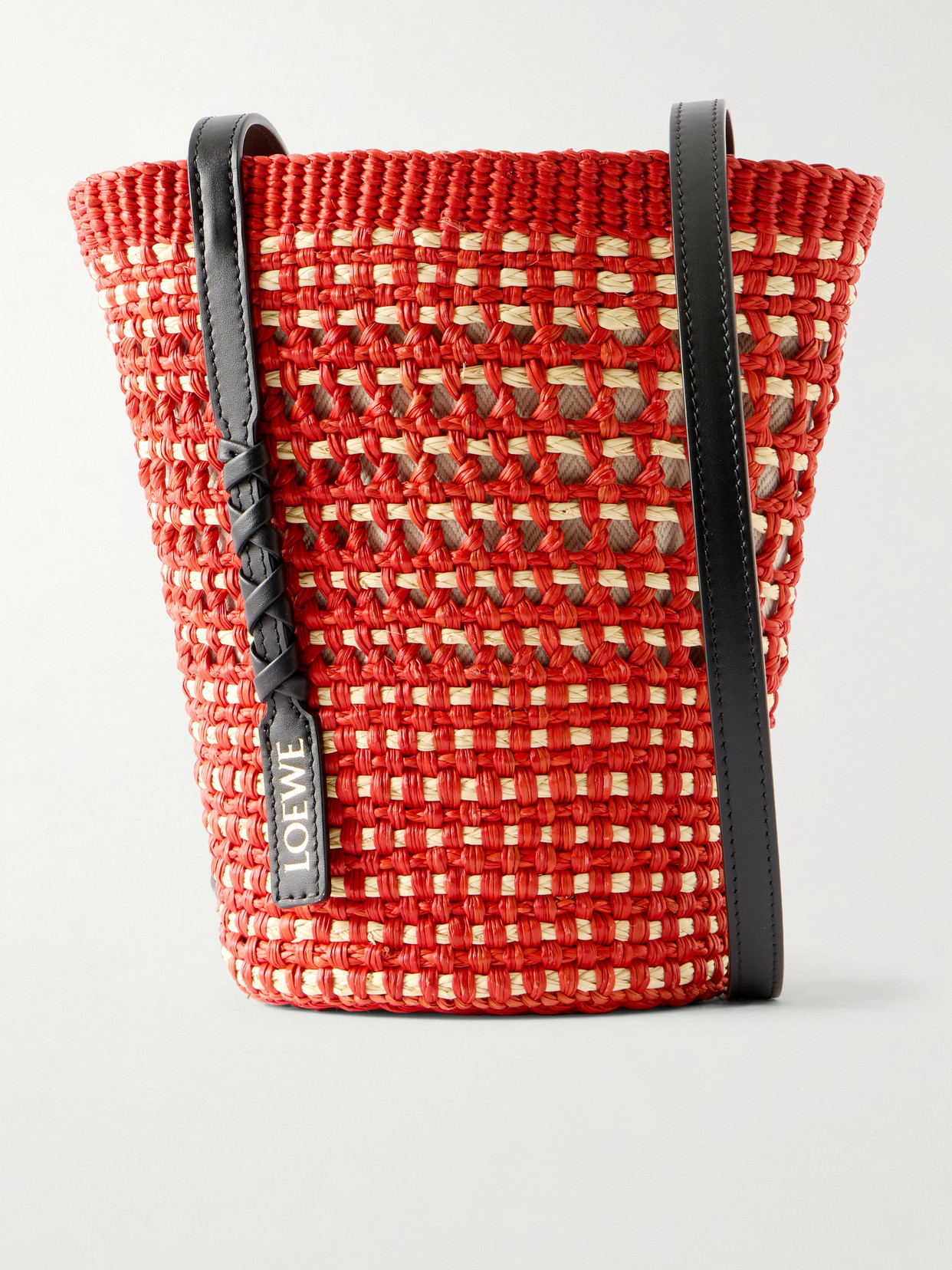 + Paula'S Ibiza Braid Leather-Trimmed Raffia Shoulder Bag