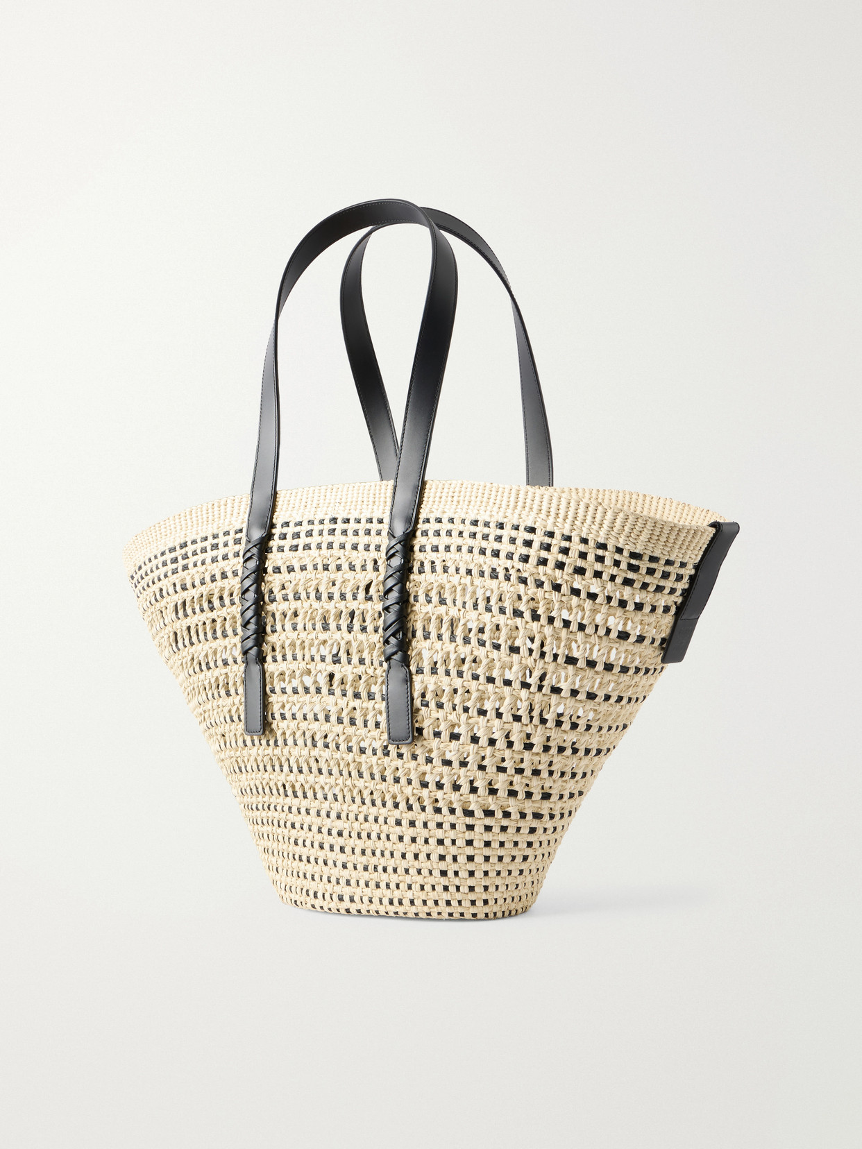 + Paula'S Ibiza Leather-Trimmed Iraca Tote