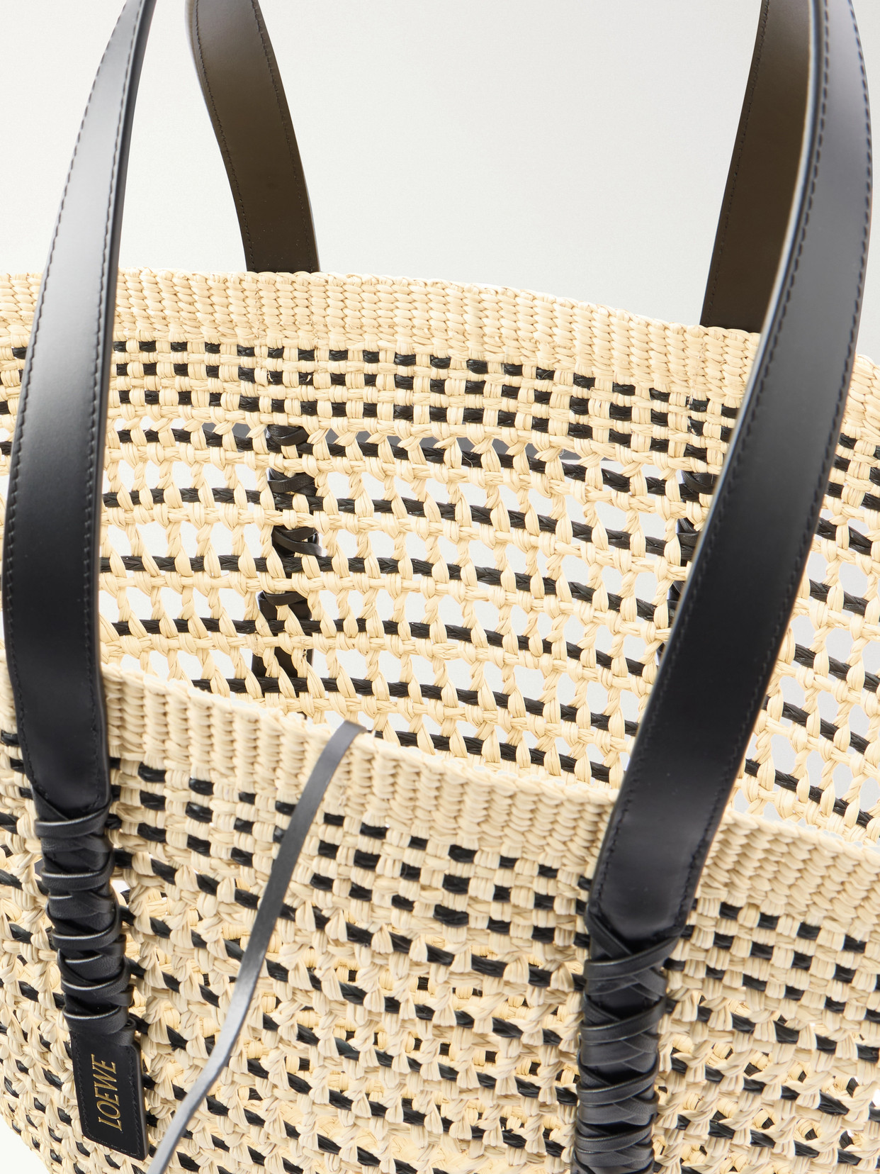 + Paula'S Ibiza Leather-Trimmed Iraca Tote