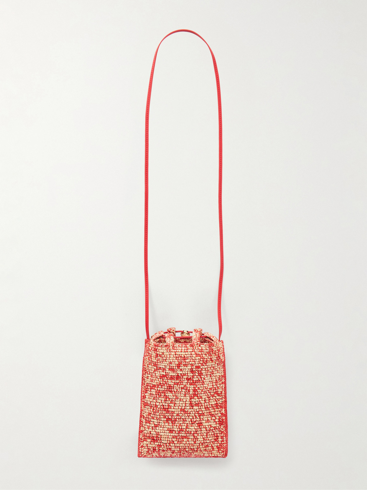 Loewe Strawberry-embellishment Raffia Crossbody Bag In Brown