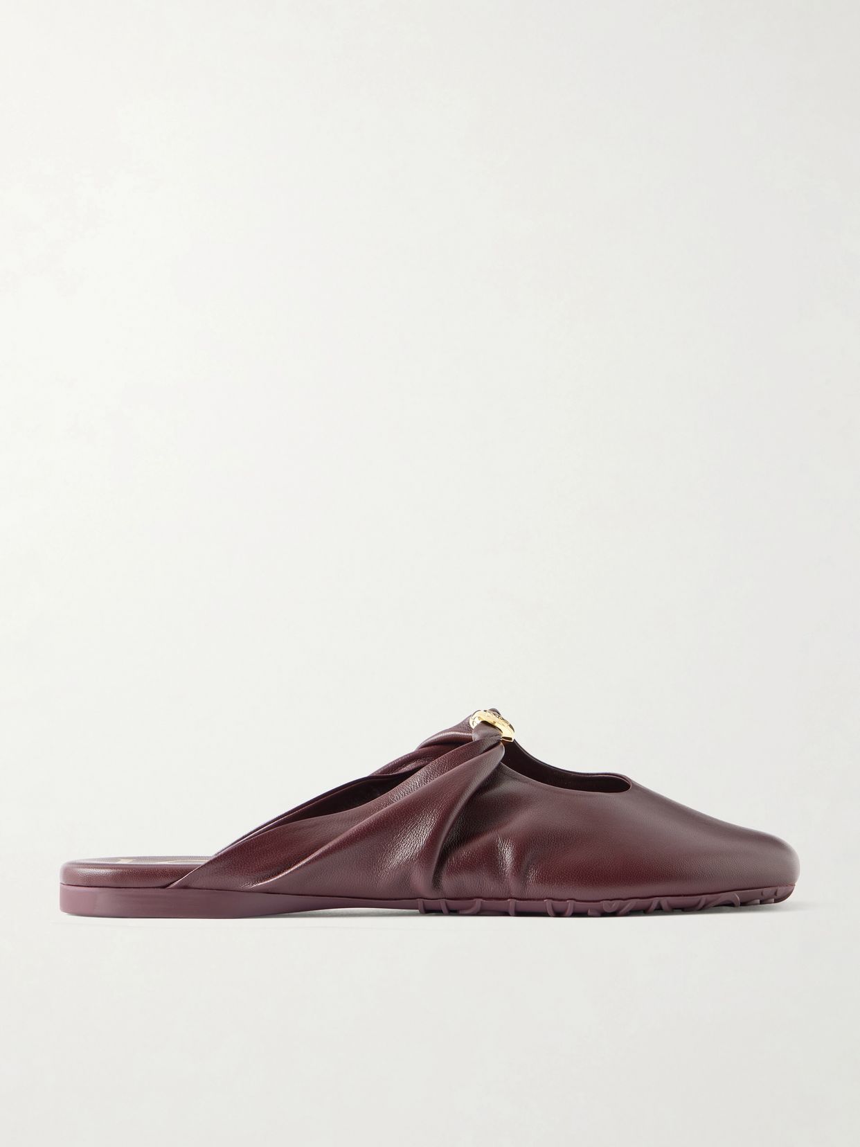 Pebble embellished leather mules