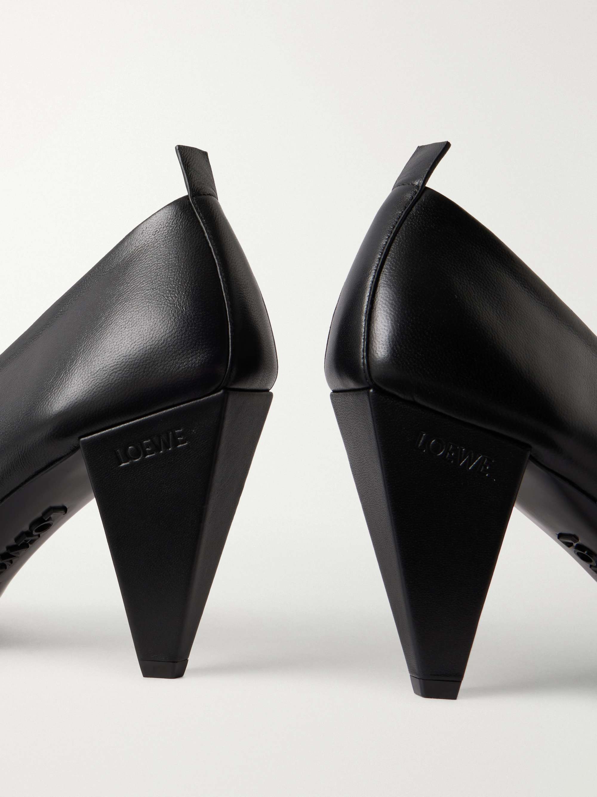 LOEWE Origami Cubic 85 leather pumps | NET-A-PORTER