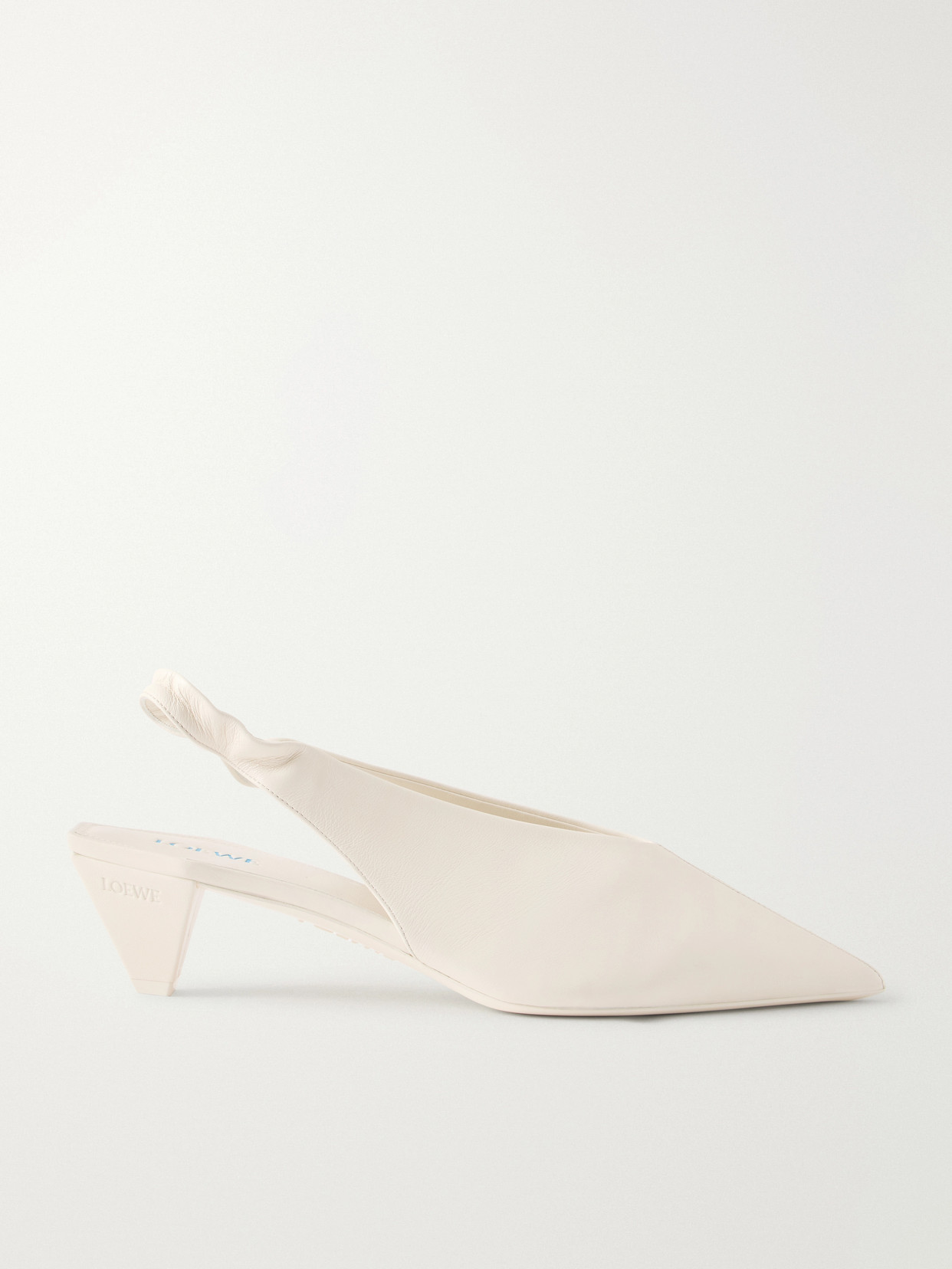 Loewe Origami Cubic Slingback 45 Leather Pumps In White