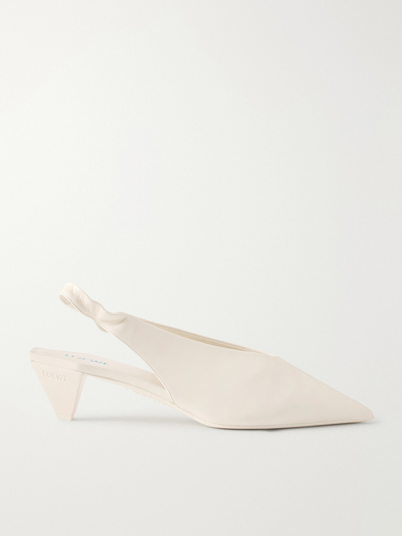 Origami Cubic 45 leather slingback pumps