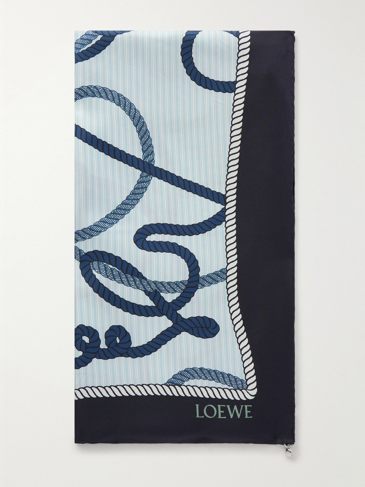 Loewe Printed Silk Scarf In Blue