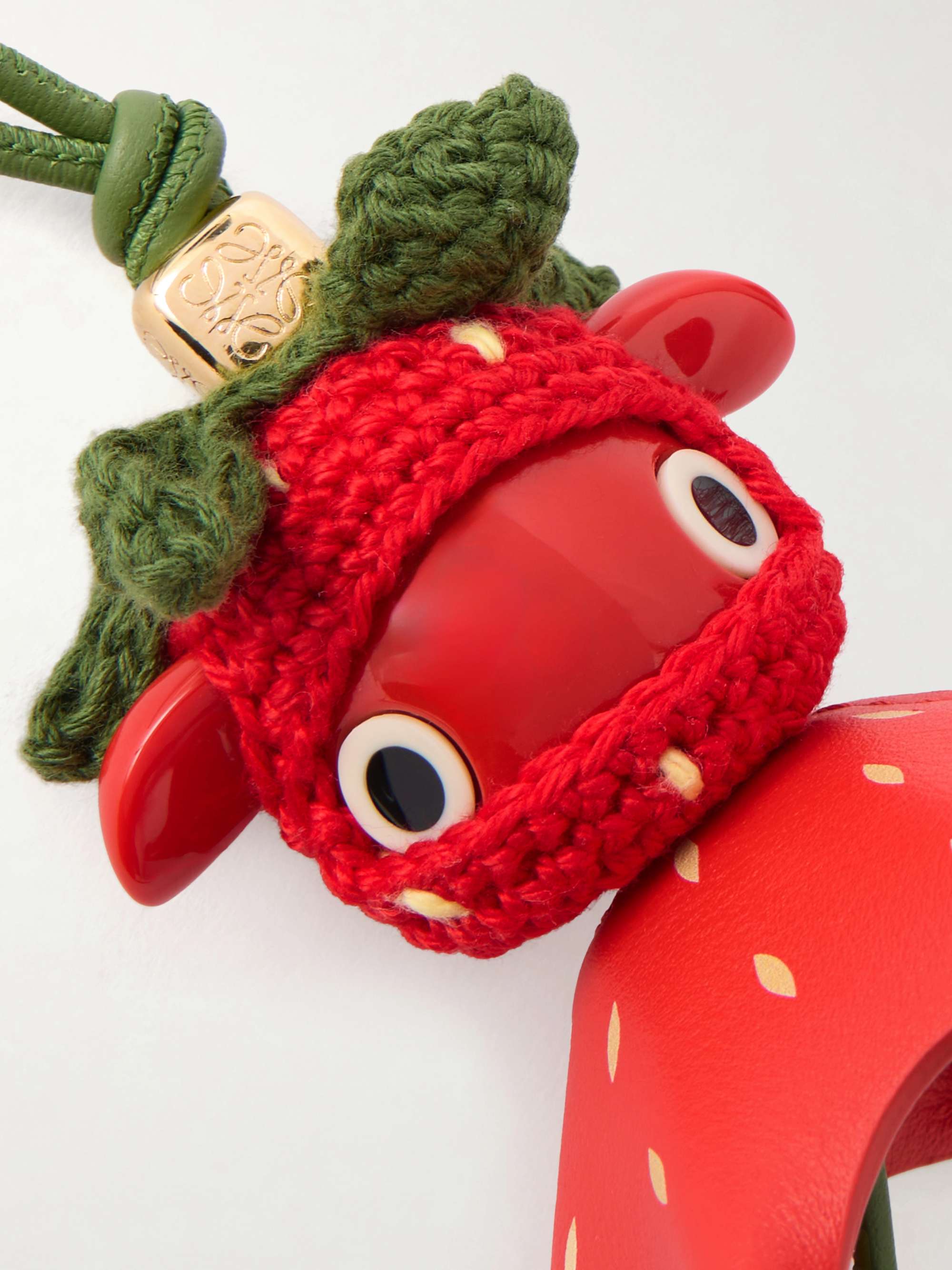 LOEWE + Paula's Ibiza Strawberry logo-embellished leather charm