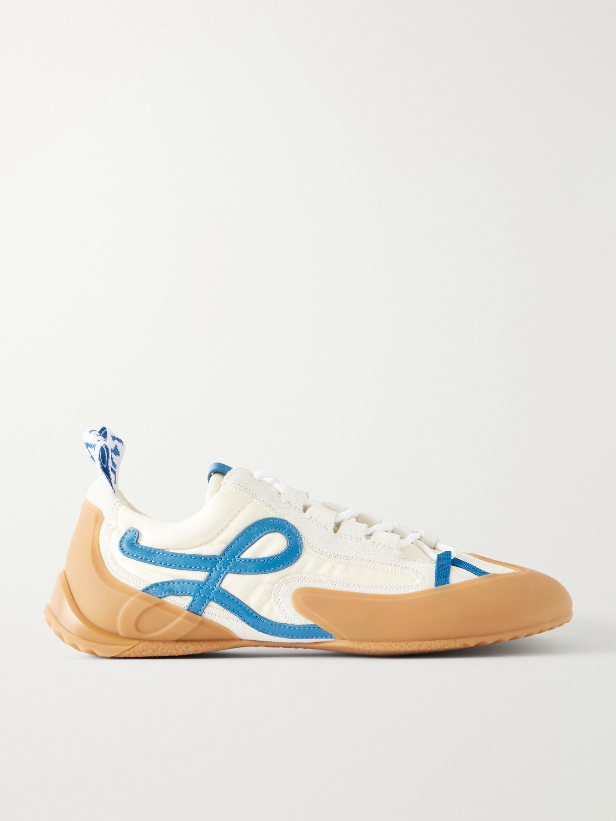 Loewe Grip Tpu And Shell-trimmed Suede Sneakers In White
