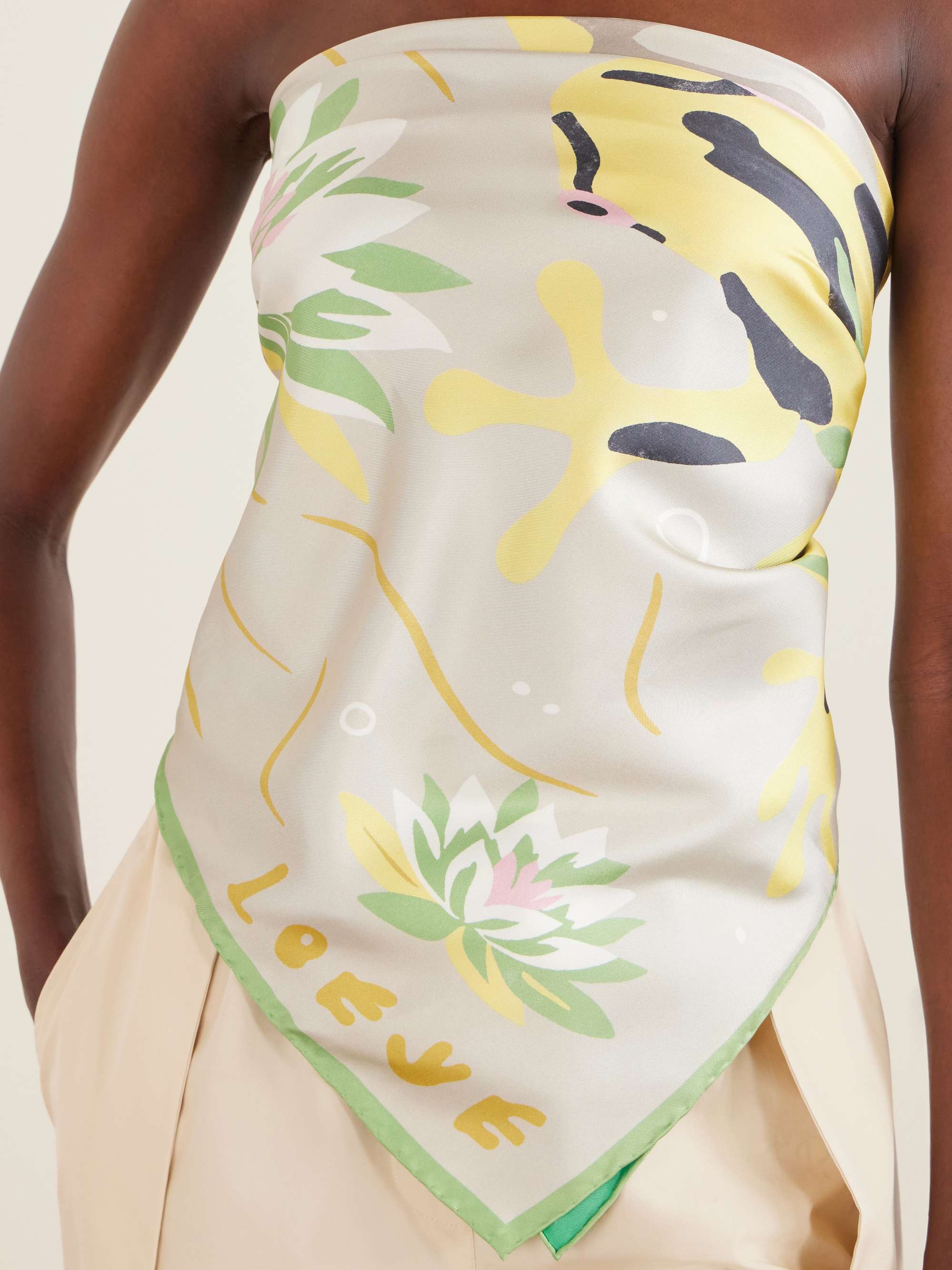 LOEWE + Paula's Ibiza printed silk-twill scarf | NET-A-PORTER