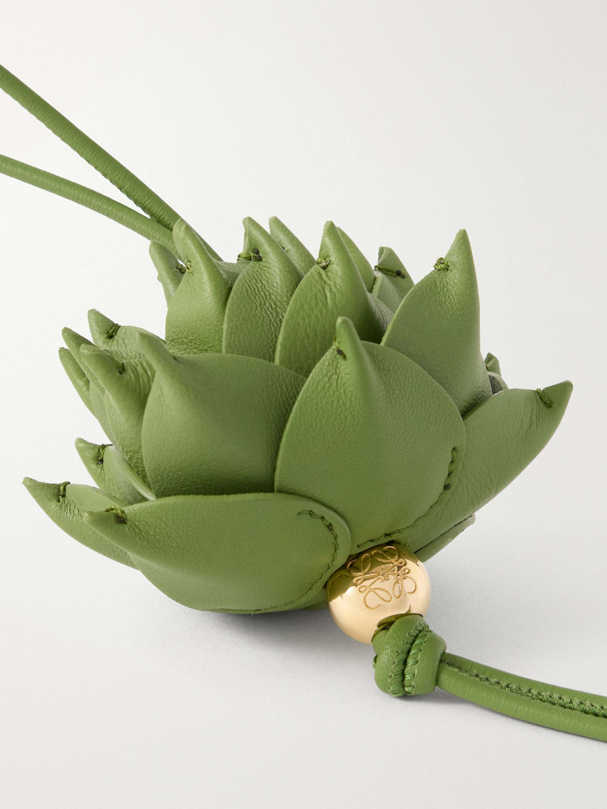 LOEWE + Paula's Ibiza Artichoke leather and gold-tone bag charm