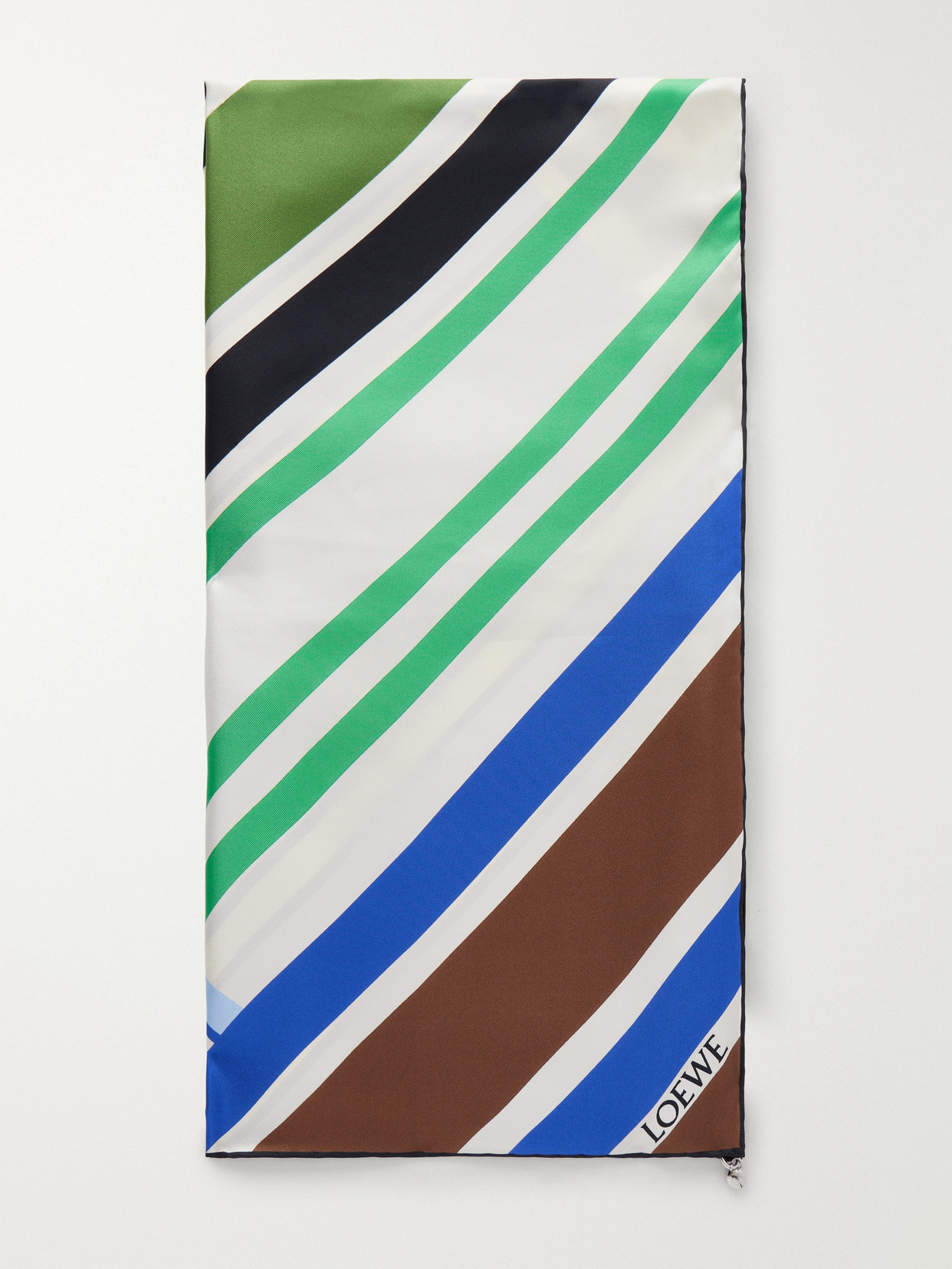 Loewe Striped Silk Scarf In Multi