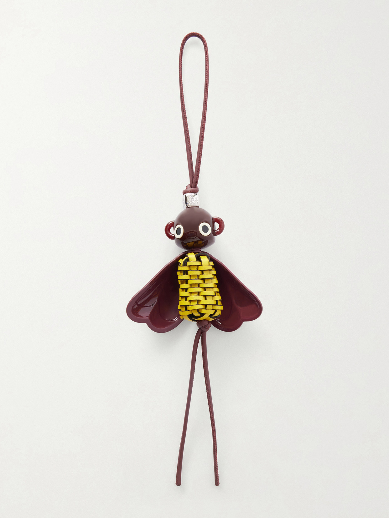 Loewe Bloombee Leather Bag Charm In Brown