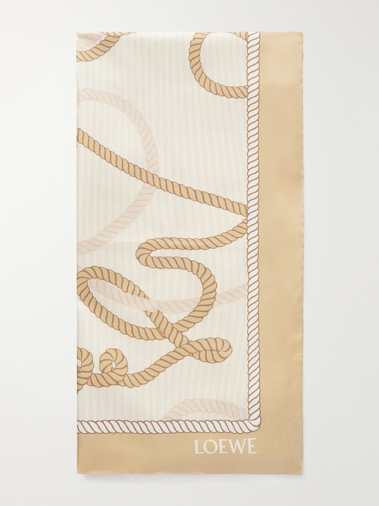 Loewe Printed Silk Scarf In Brown