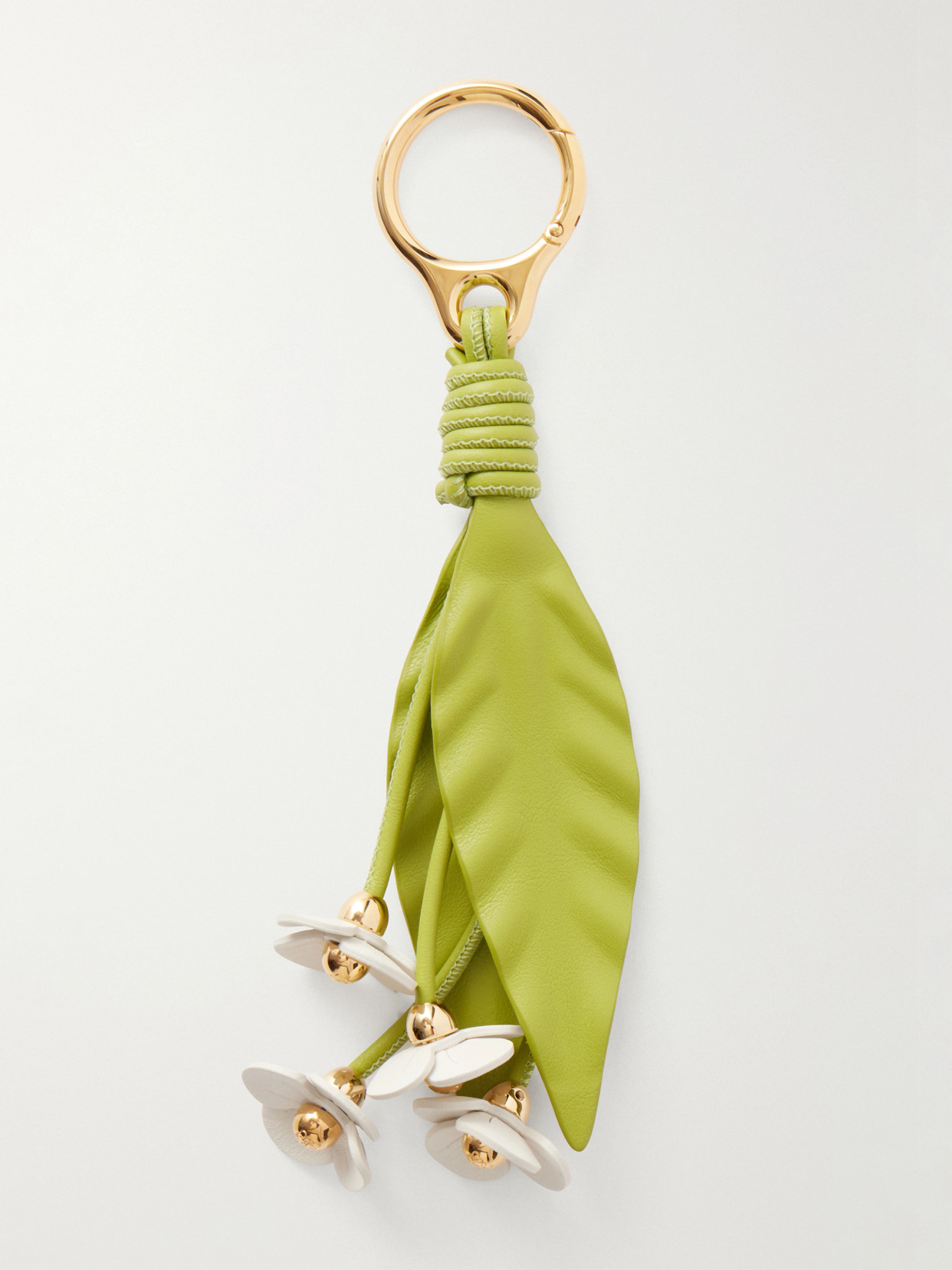 Loewe + Paula Ibiza Strawberry Flower Leather Charm In Green