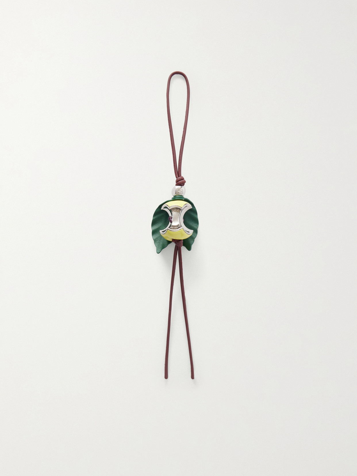Loewe Apple Charm Leather And Silver-tone Bag Charm In Multi