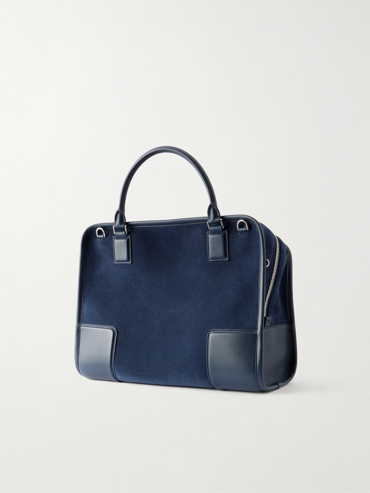 Amazona Leather-Trimmed Suede Tote