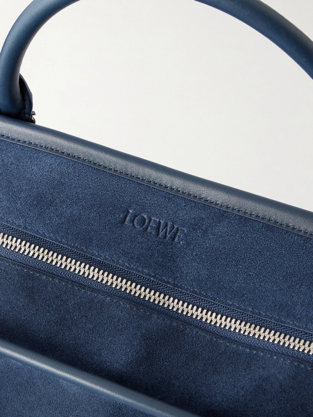 Amazona Leather-Trimmed Suede Tote
