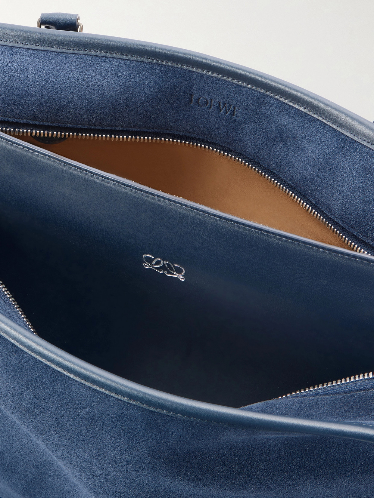 Amazona Leather-Trimmed Suede Tote
