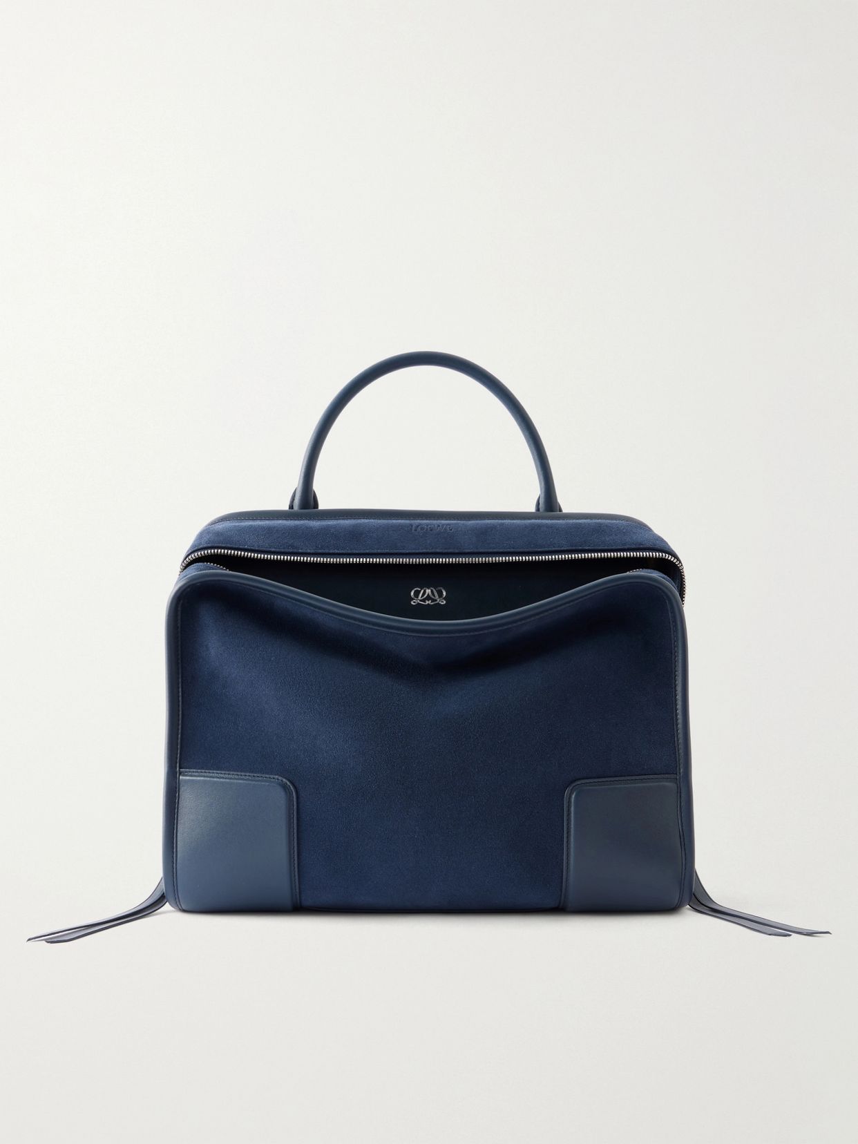 Amazona leather-trimmed suede tote