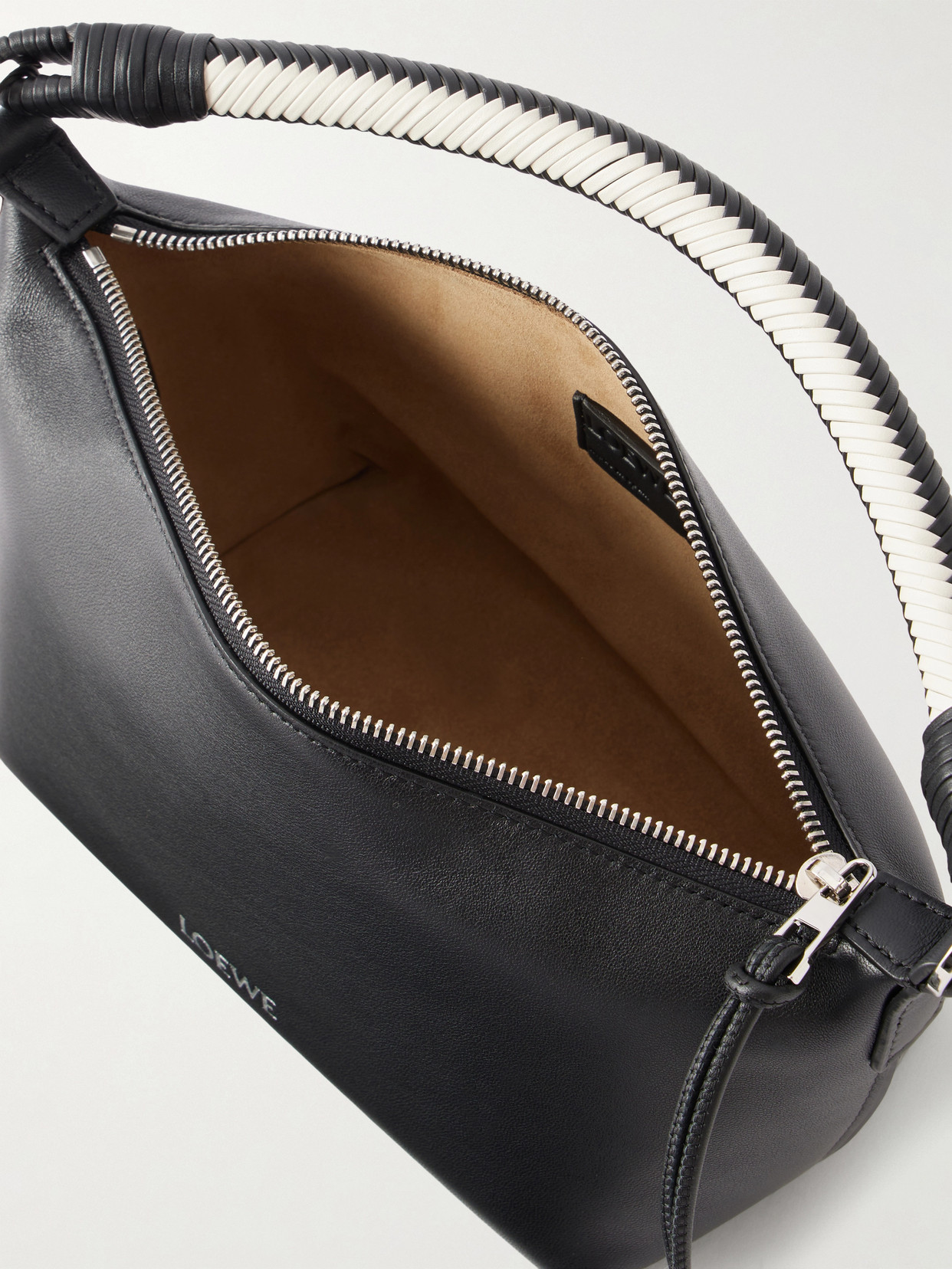 Loewe Cala Leather Shoulder Bag In Black