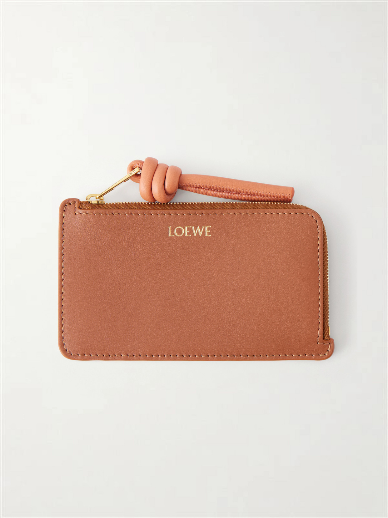 Loewe Knot Leather Cardholder In Brown
