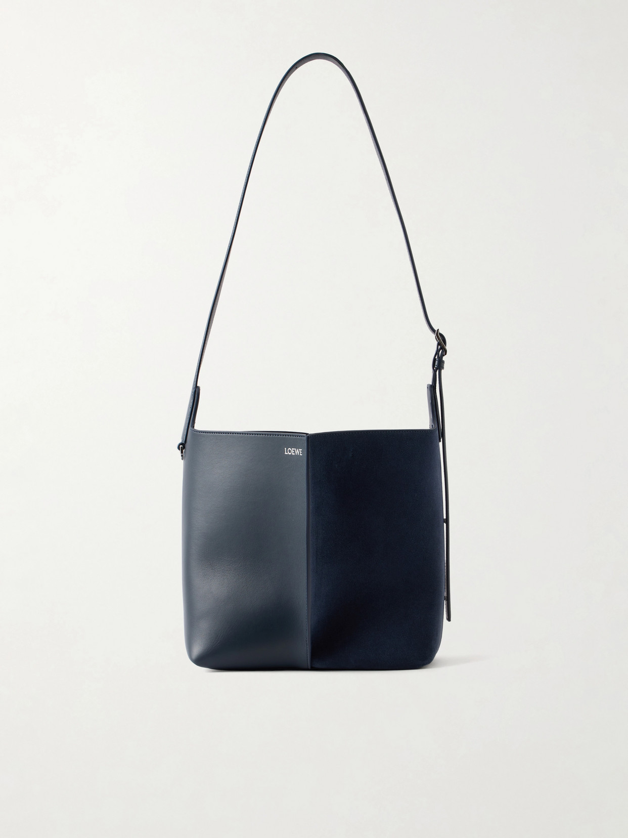 Loewe Bilbao Suede And Leather Tote In Blue