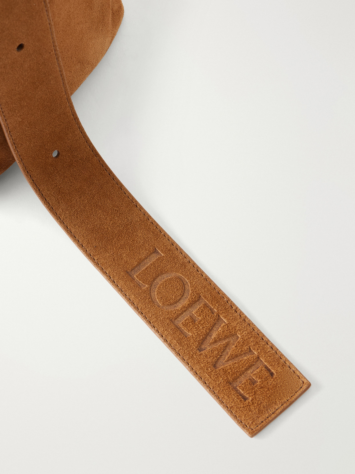 Loewe Loop Large Suede Shoulder Bag In Brown