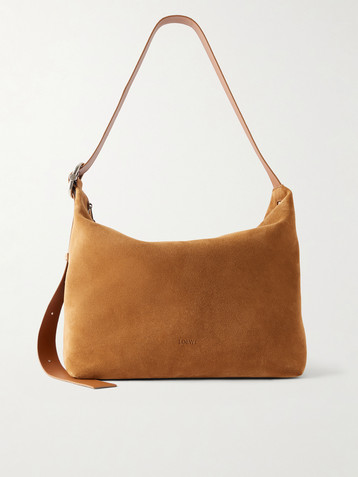 Loewe Loop large suede shoulder bag