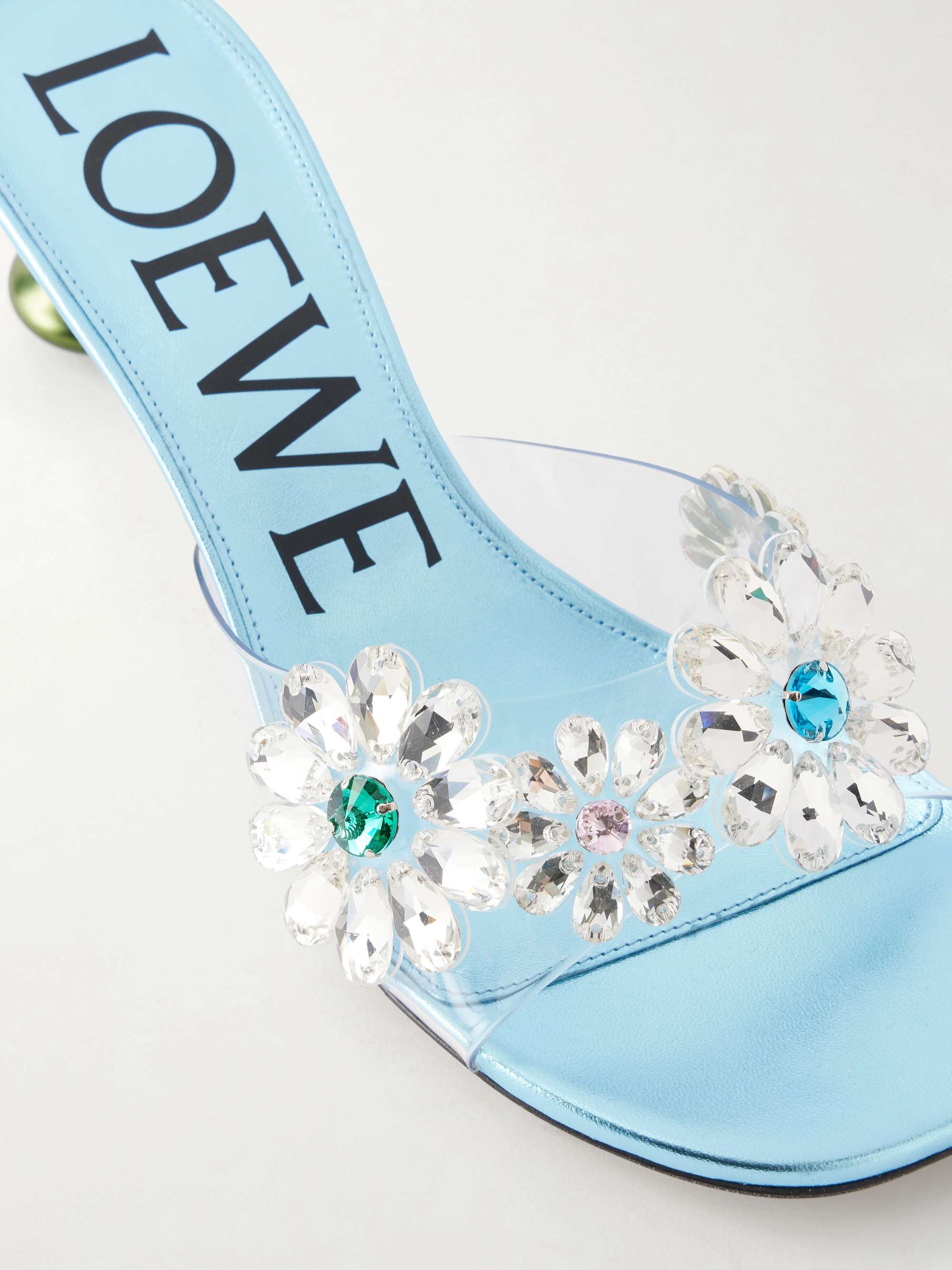 LOEWE + Paula'a Ibiza Flower embellished PVC mules | NET-A-PORTER