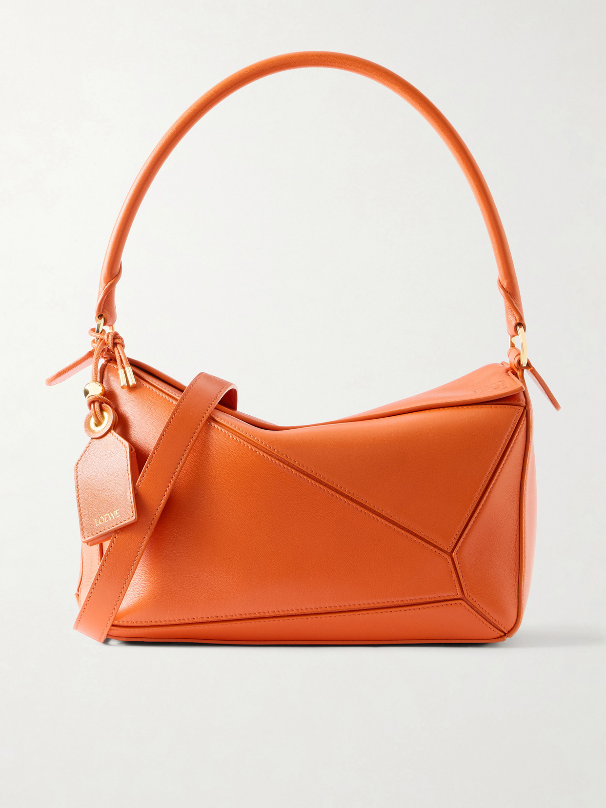 Loewe + Paula's Ibiza Puzzle Small Leather Shoulder Bag In Orange
