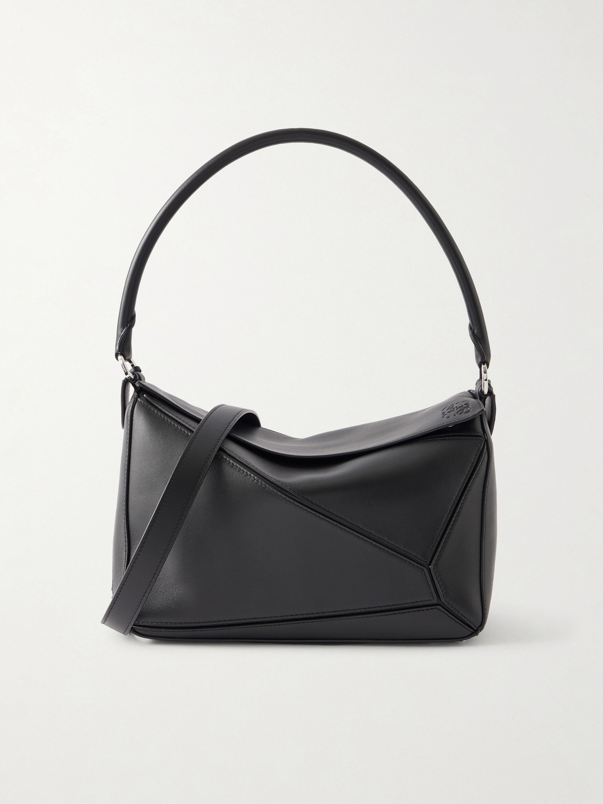 Loewe + Paula's Ibiza Puzzle Small Leather Shoulder Bag In Black