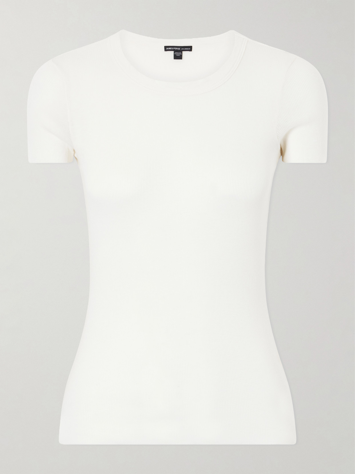 James Perse Ribbed Cotton And Cashmere-blend T-shirt In Neutrals
