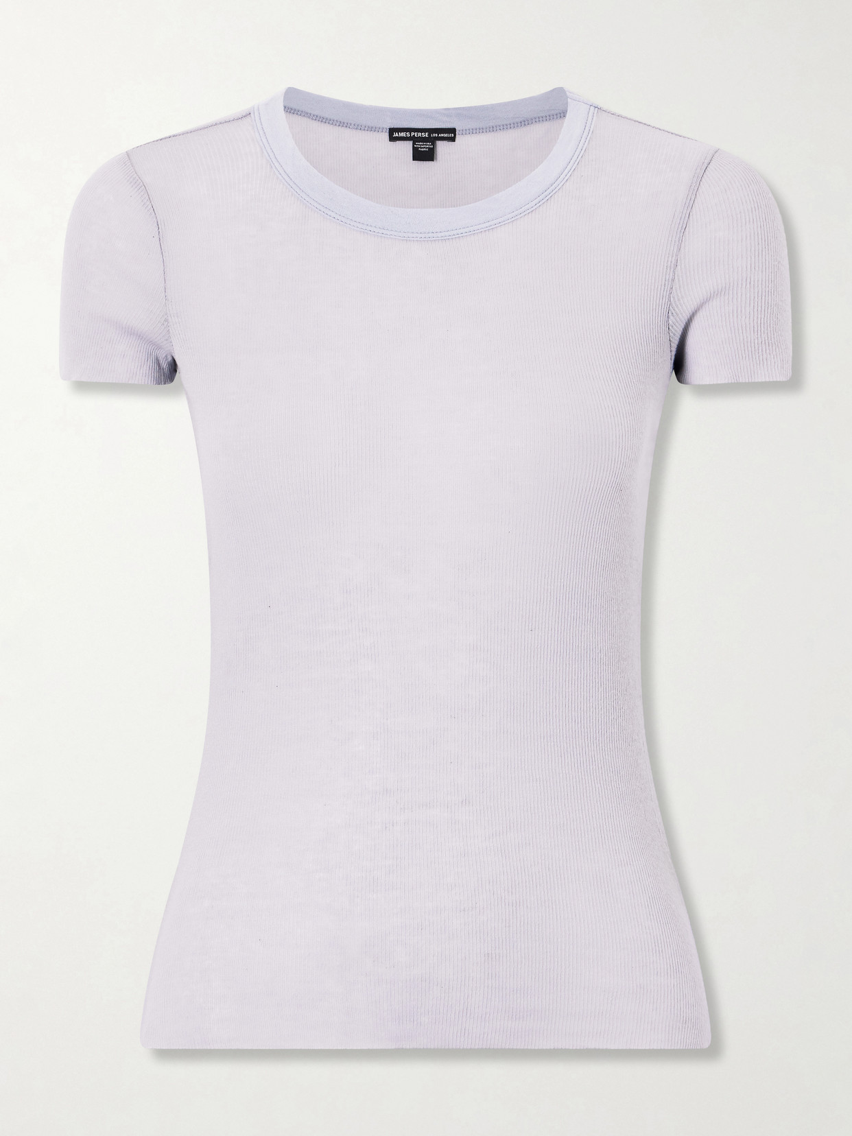 James Perse Ribbed Cotton And Cashmere-blend T-shirt In Gray