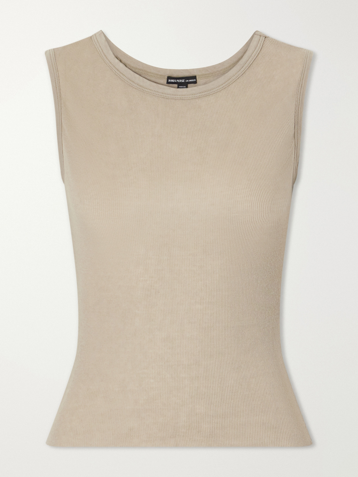 James Perse Ribbed Cotton And Cashmere-blend Tank In Brown
