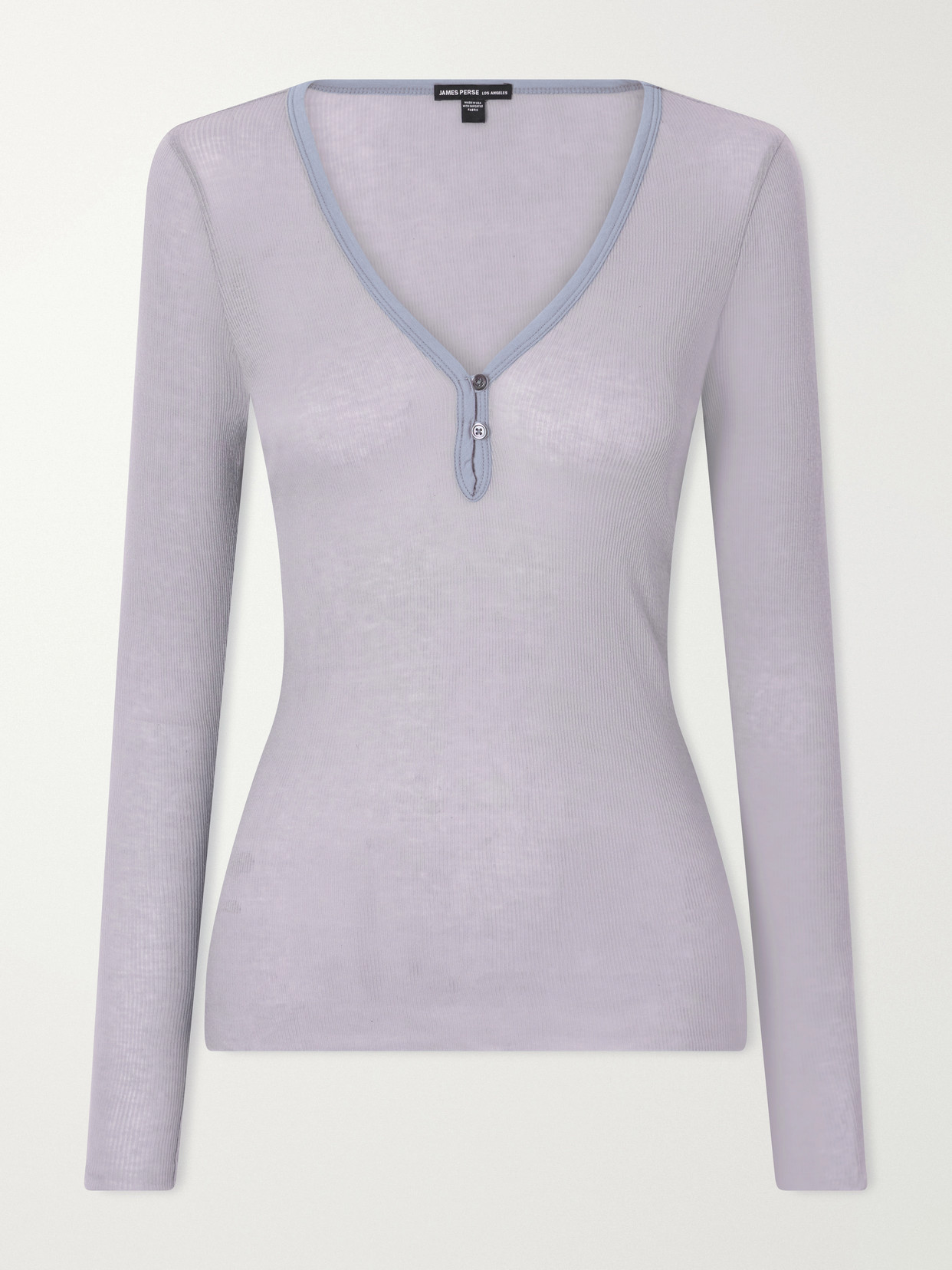 James Perse Ribbed Cotton And Cashmere-blend T-shirt In Gray