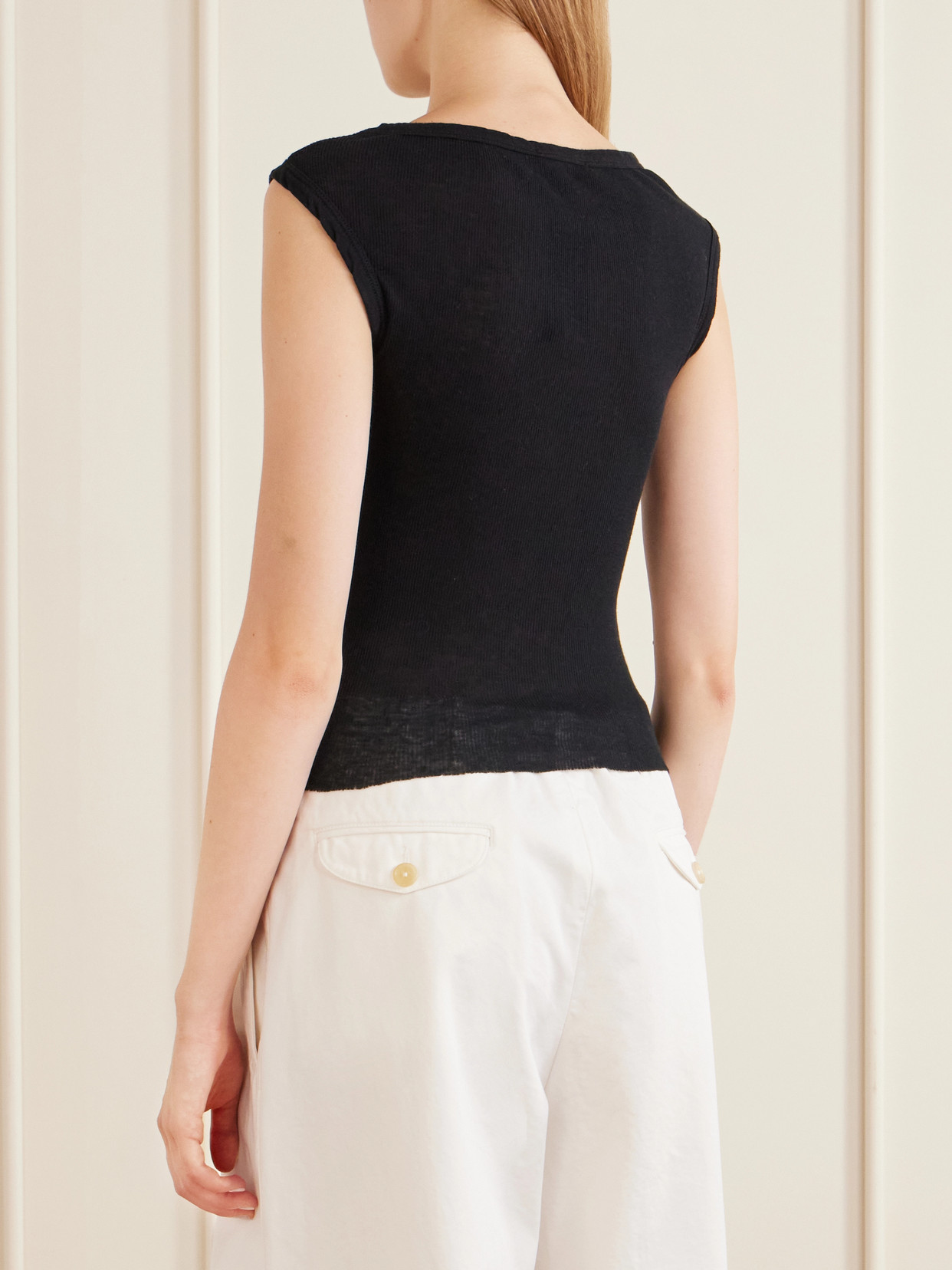 Ribbed Cotton And Cashmere-Blend Tank