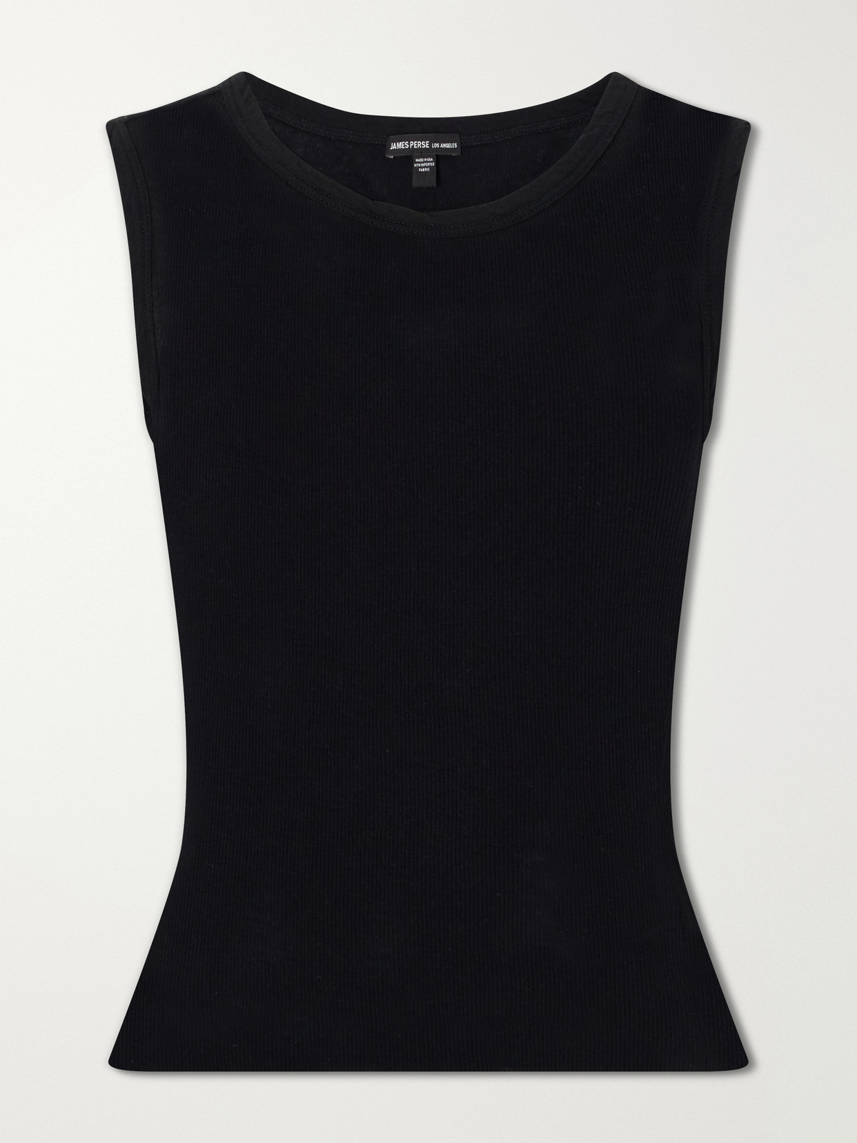 James Perse Ribbed Cotton And Cashmere-blend Tank In Black
