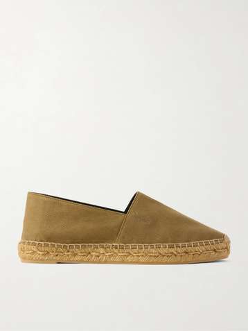 SAINT LAURENT Embroidered canvas espadrilles