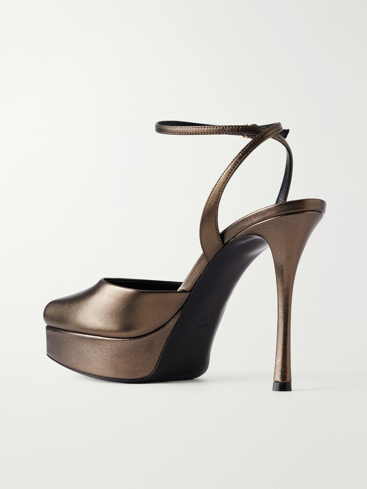 La Scandale 115 Metallic Leather Platform Sandals