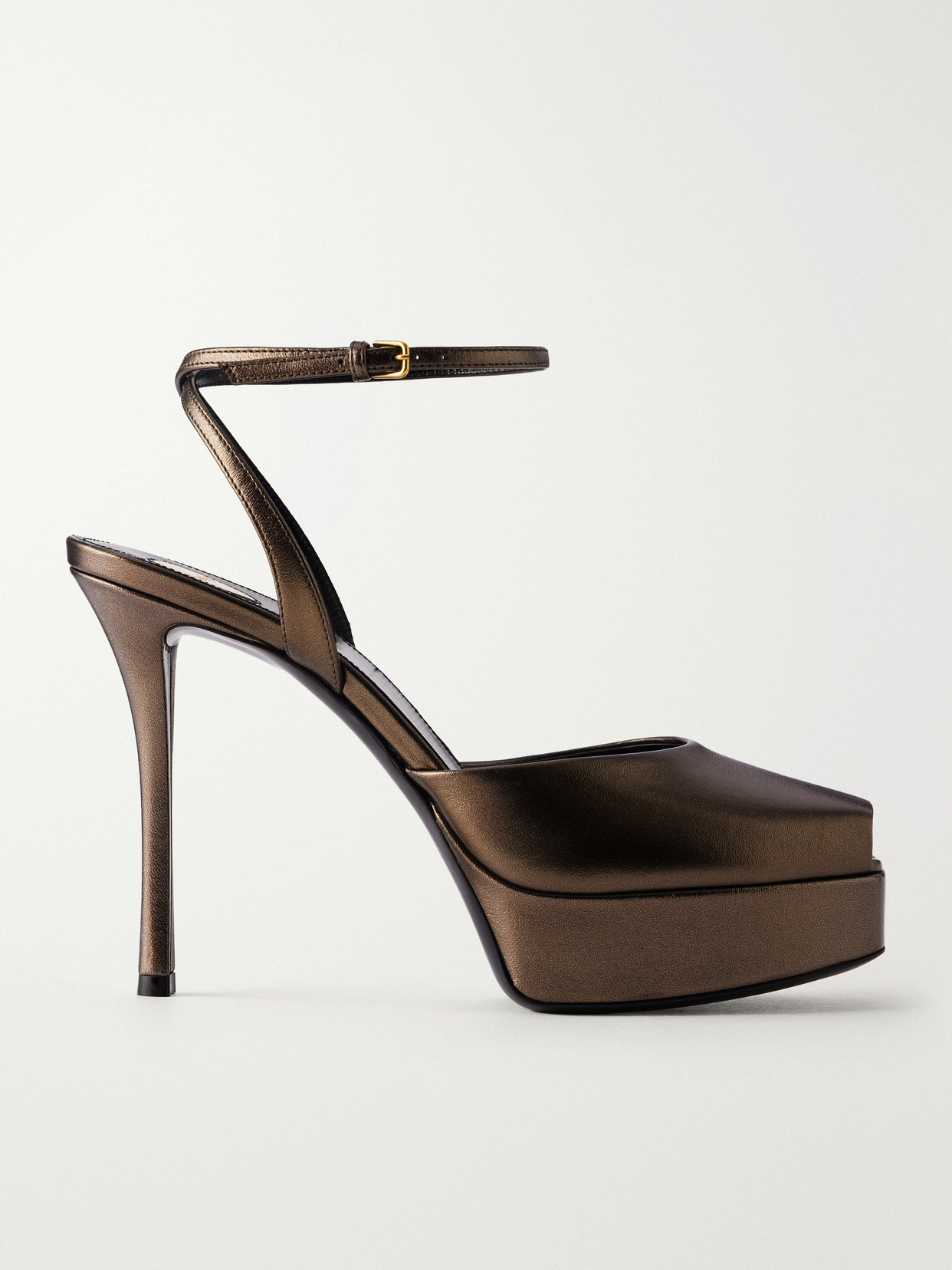 La Scandale 115 Metallic Leather Platform Sandals