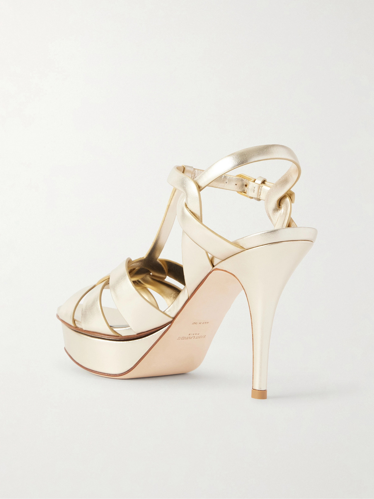 Tribute Woven Metallic Leather Platform Sandals
