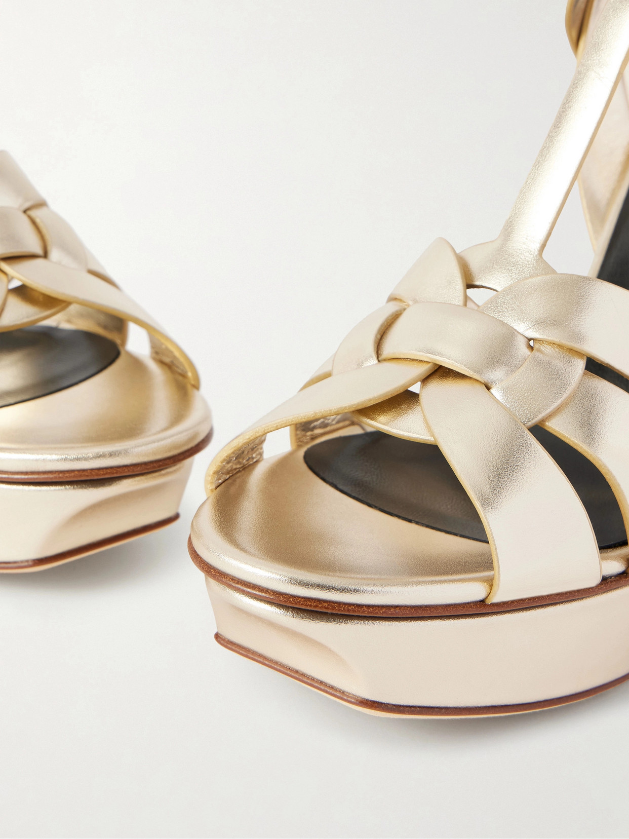 Tribute Woven Metallic Leather Platform Sandals