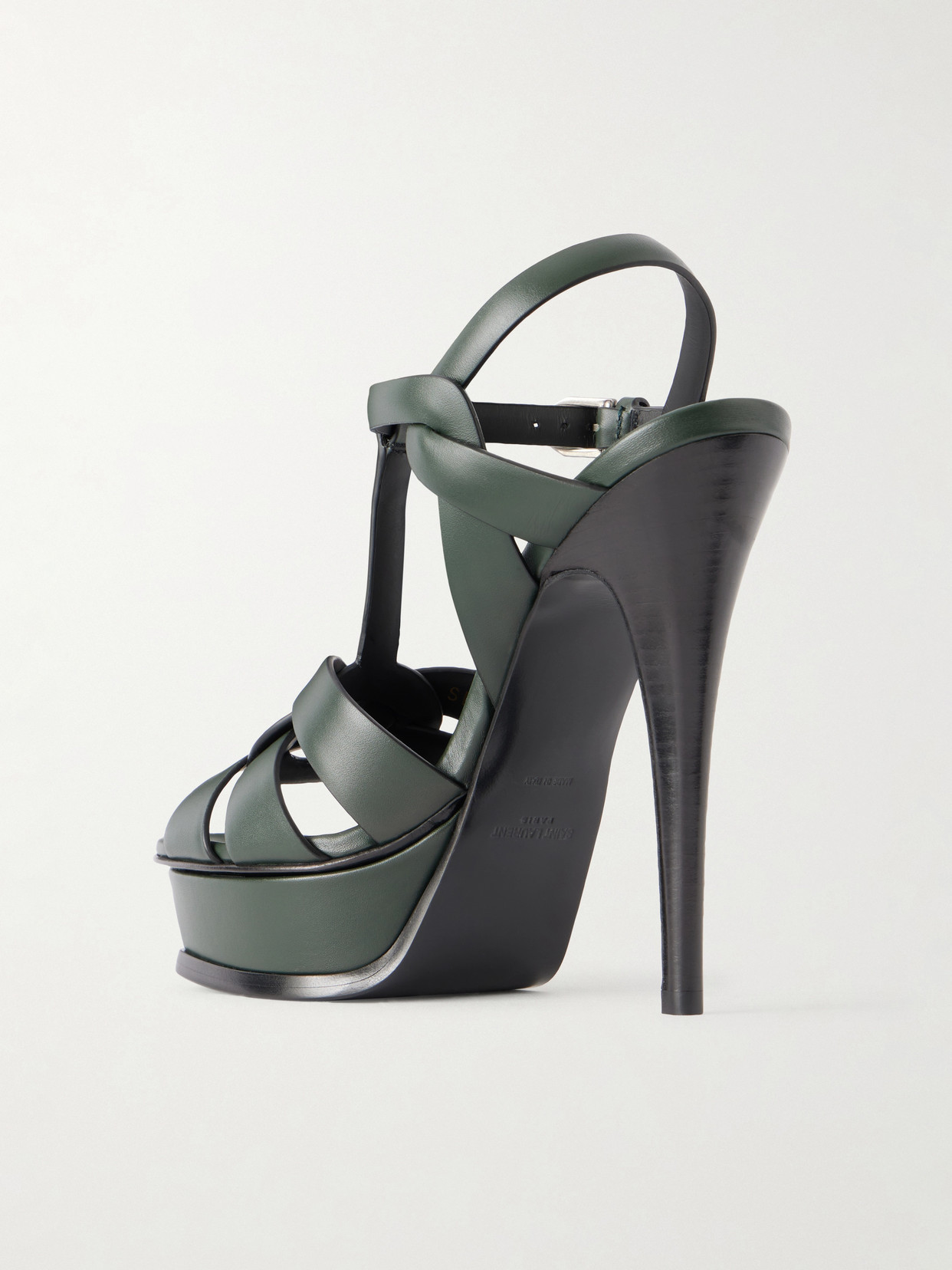 Tribute Woven Patent-Leather Platform Sandals
