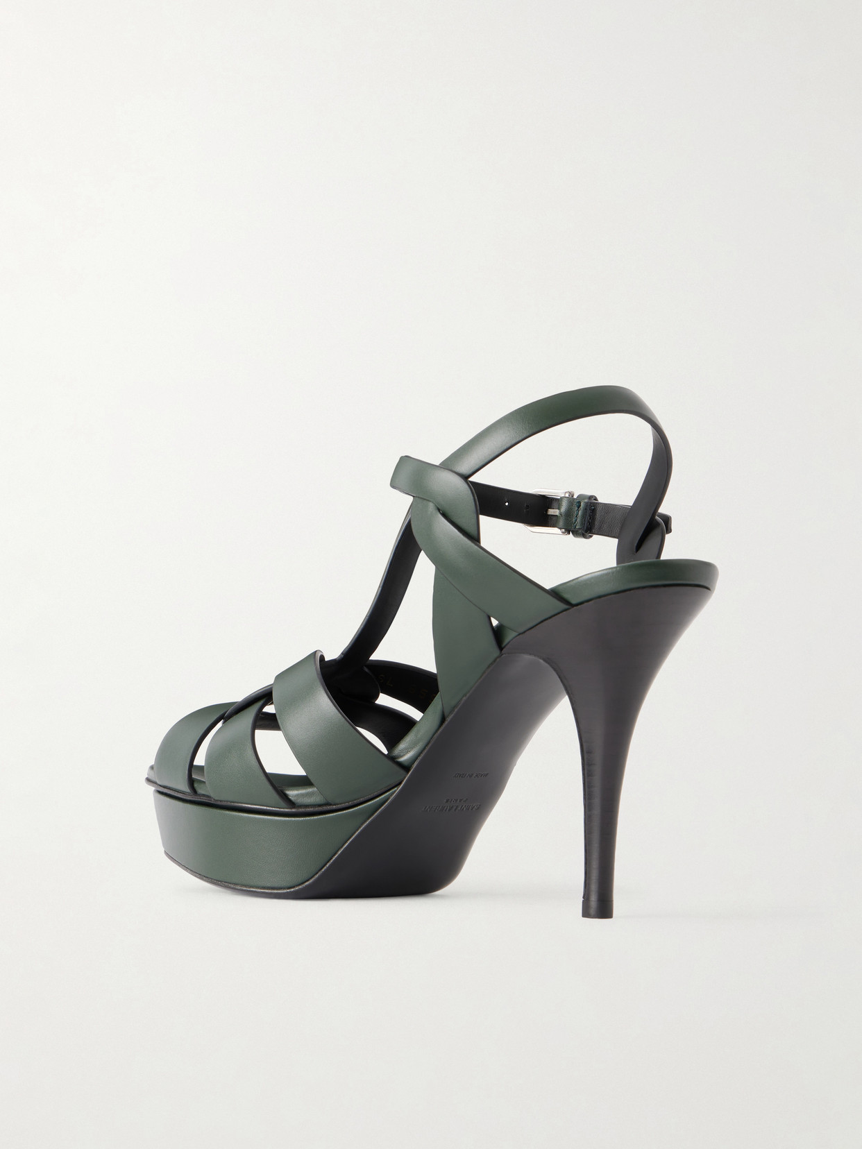 Tribute Woven Patent-Leather Platform Sandals