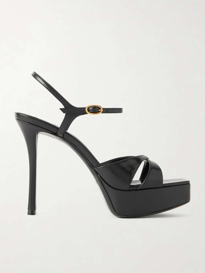 Saint Laurent Debbie Leather Platform Sandals