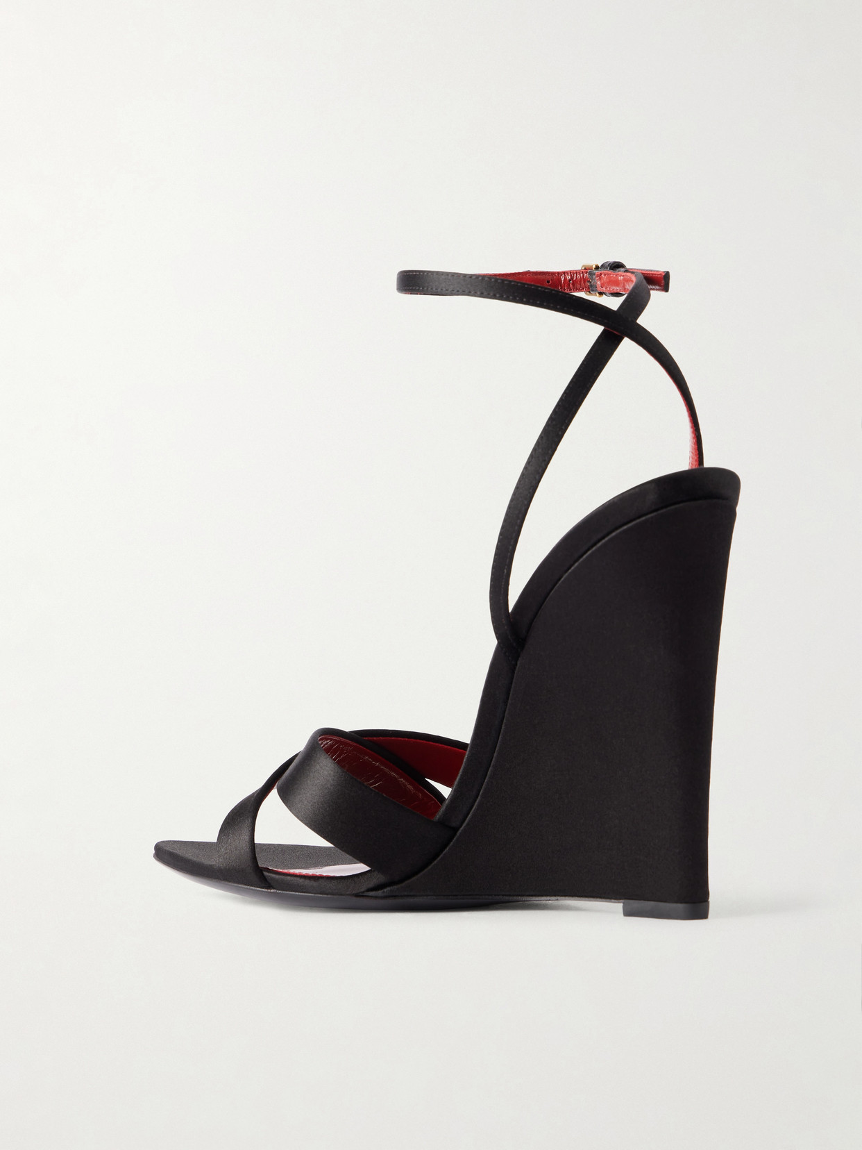 Lydia Satin Wedge Sandals