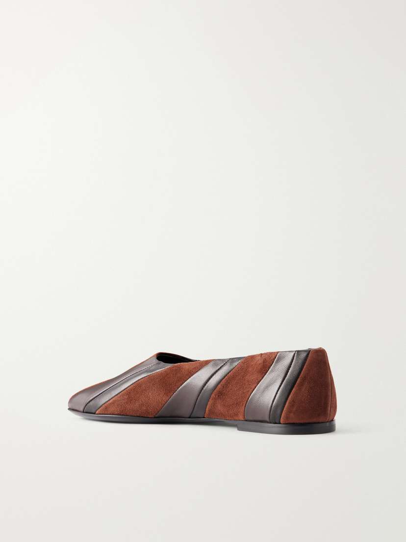 Proenza Schouler Glove Paneled Leather And Suede Ballet Flats | Thumbnail 3 Proenza Schouler Glove Paneled Leather And Suede Ballet Flats | Thumbnail 3