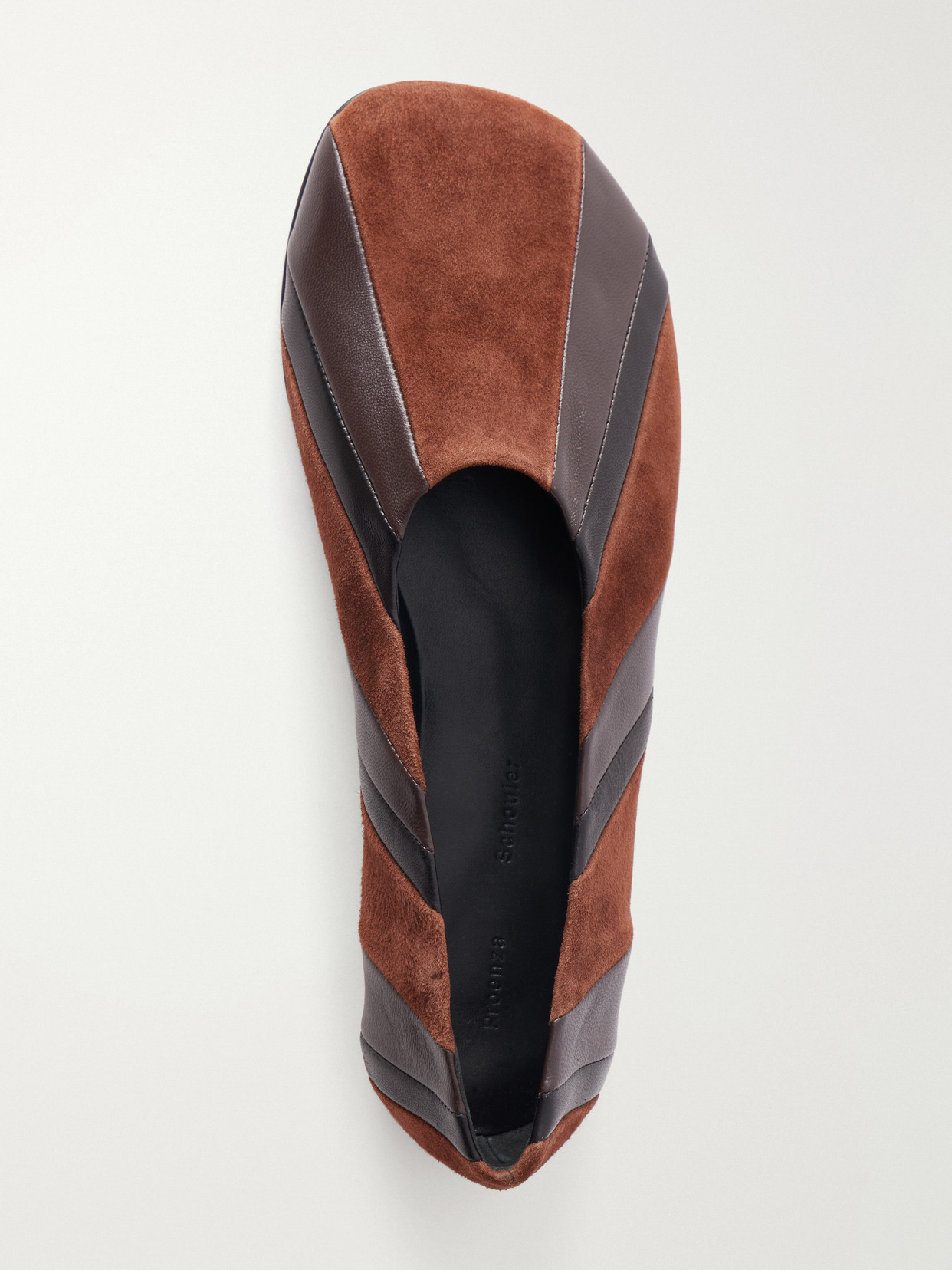 Glove Paneled Leather And Ballet Flats