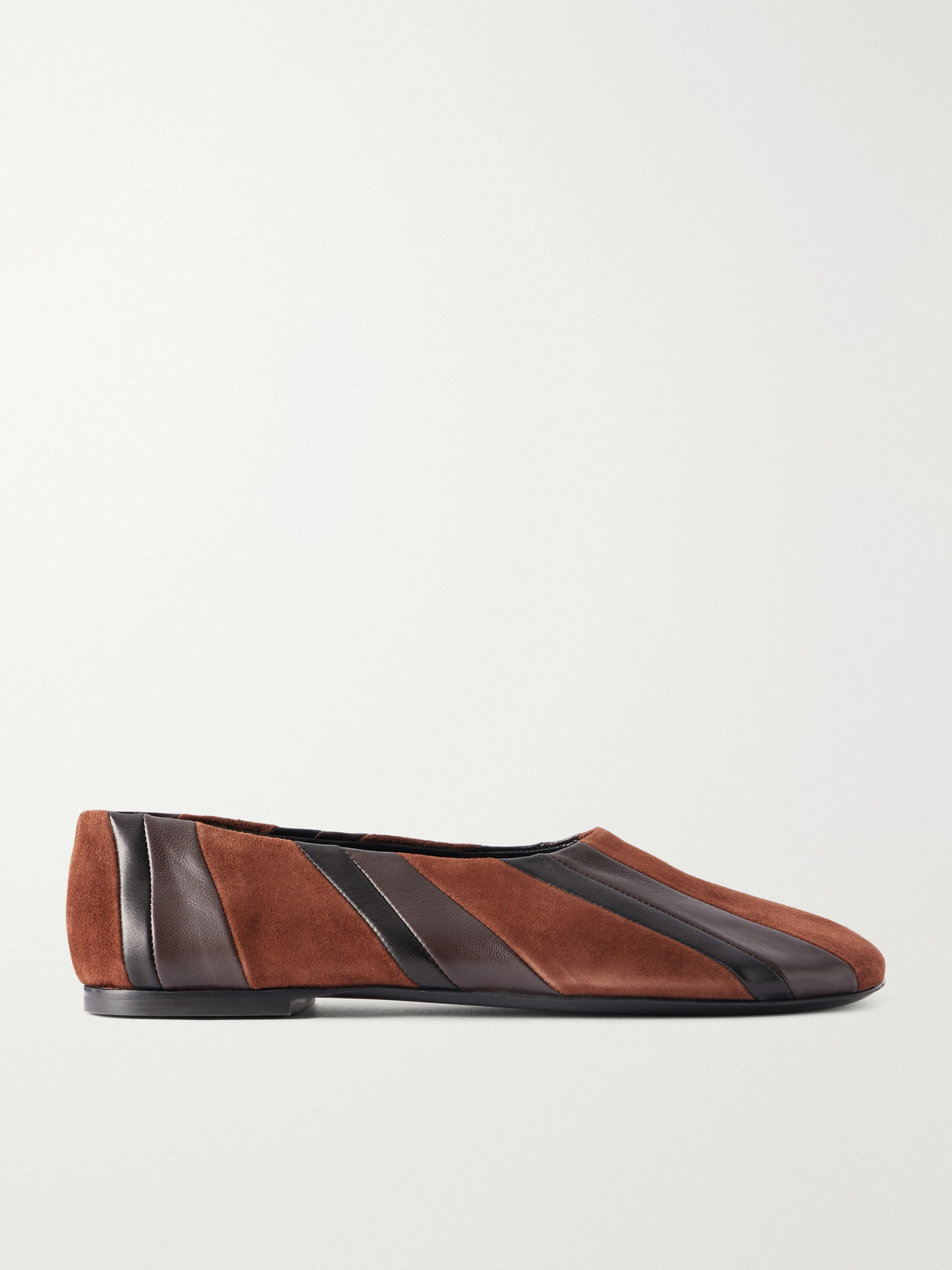 Proenza Schouler Glove Paneled Leather And Suede Ballet Flats In Multi