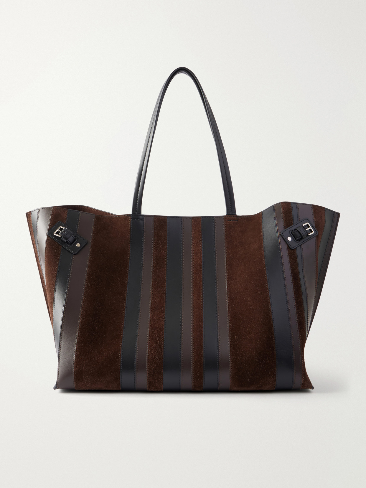 Proenza Schouler Days Paneled Leather And Suede Shoulder Bag In Brown