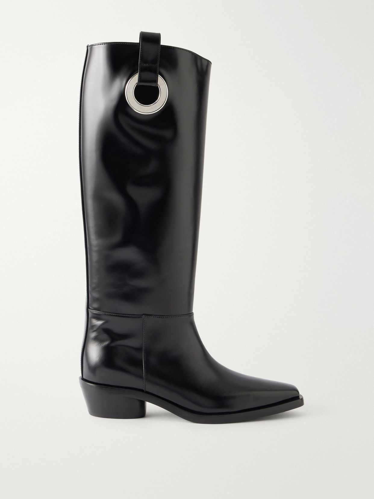 Proenza Schouler Bronco Grommet Embellished Leather Knee-high Boots In Black